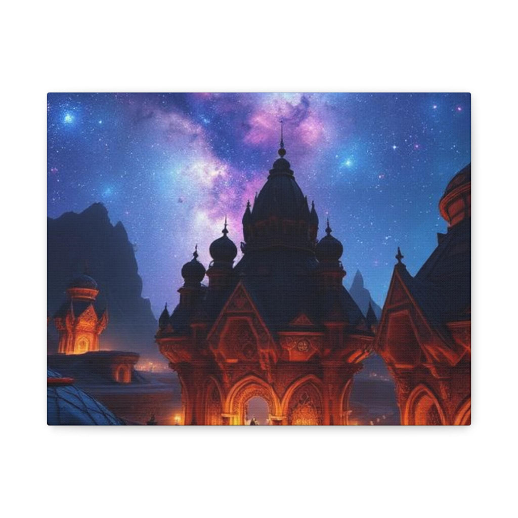Fantasy Night Sky Palace Canvas | Matte Stretched Wall Art