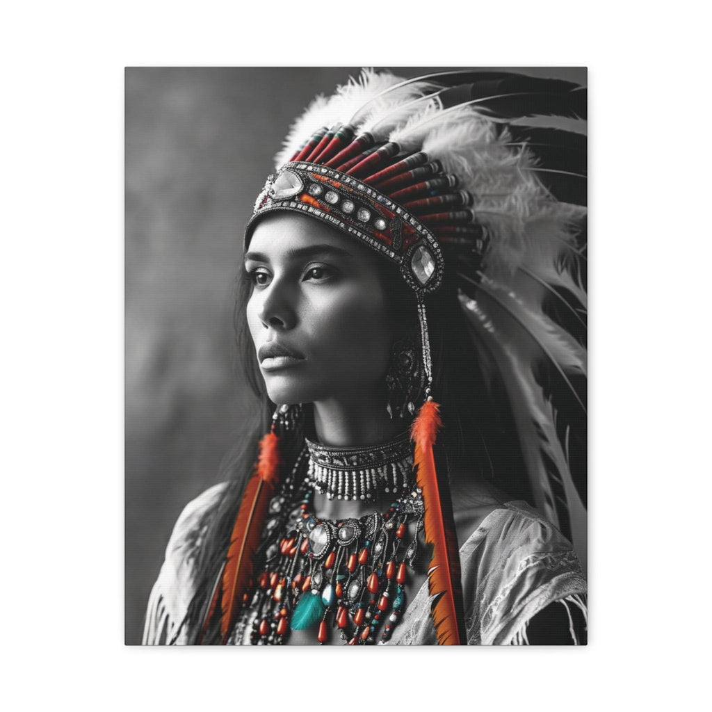 Native American Headdress Matte Canvas