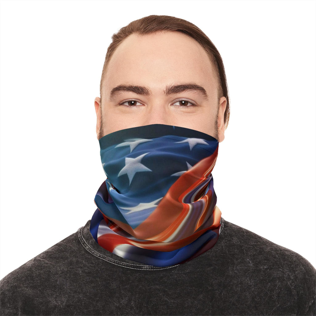 American Flag Waves Neck Gaiter | Patriotic Stars Stripes Face Covering