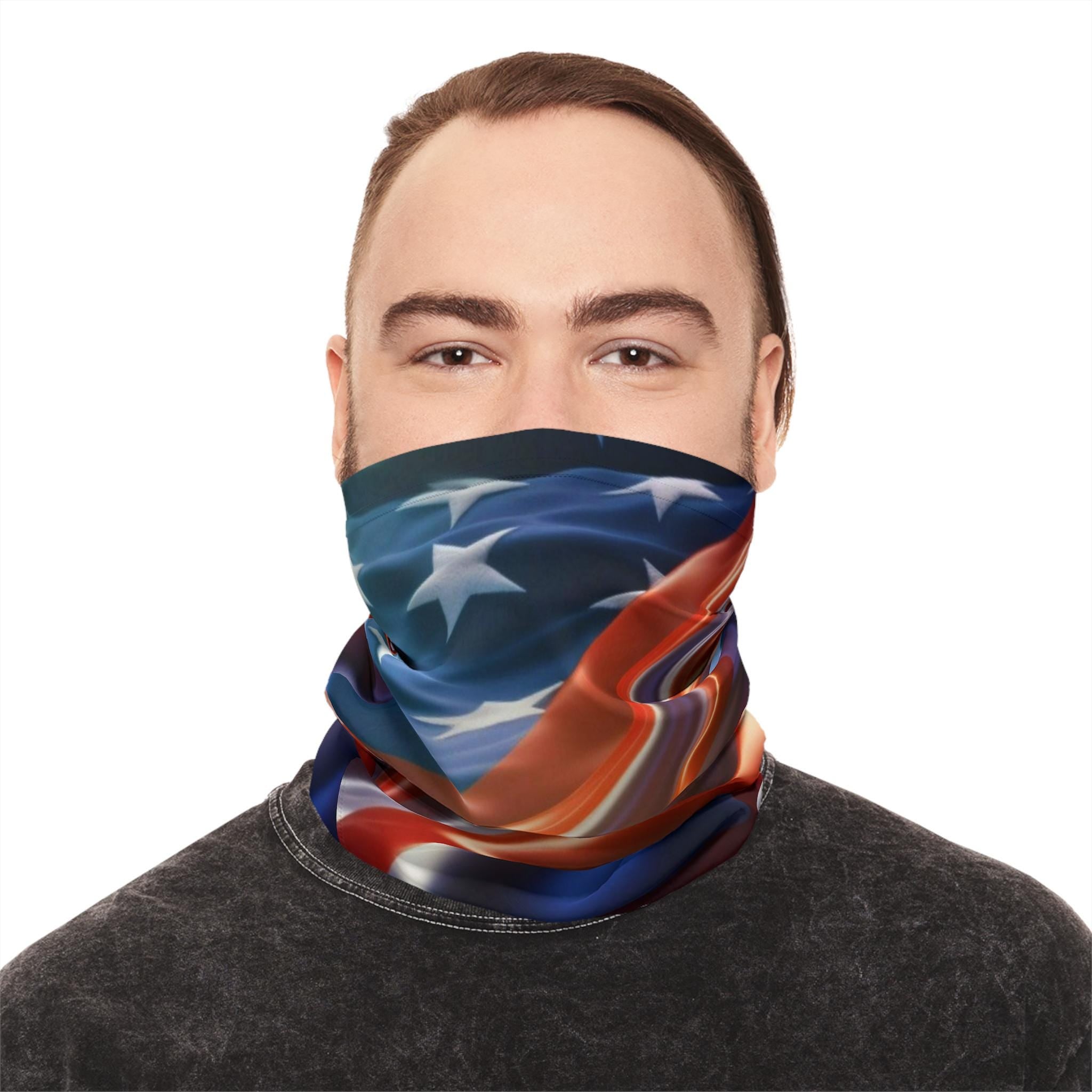 American Flag Waves Neck Gaiter | Patriotic Stars Stripes Face Covering