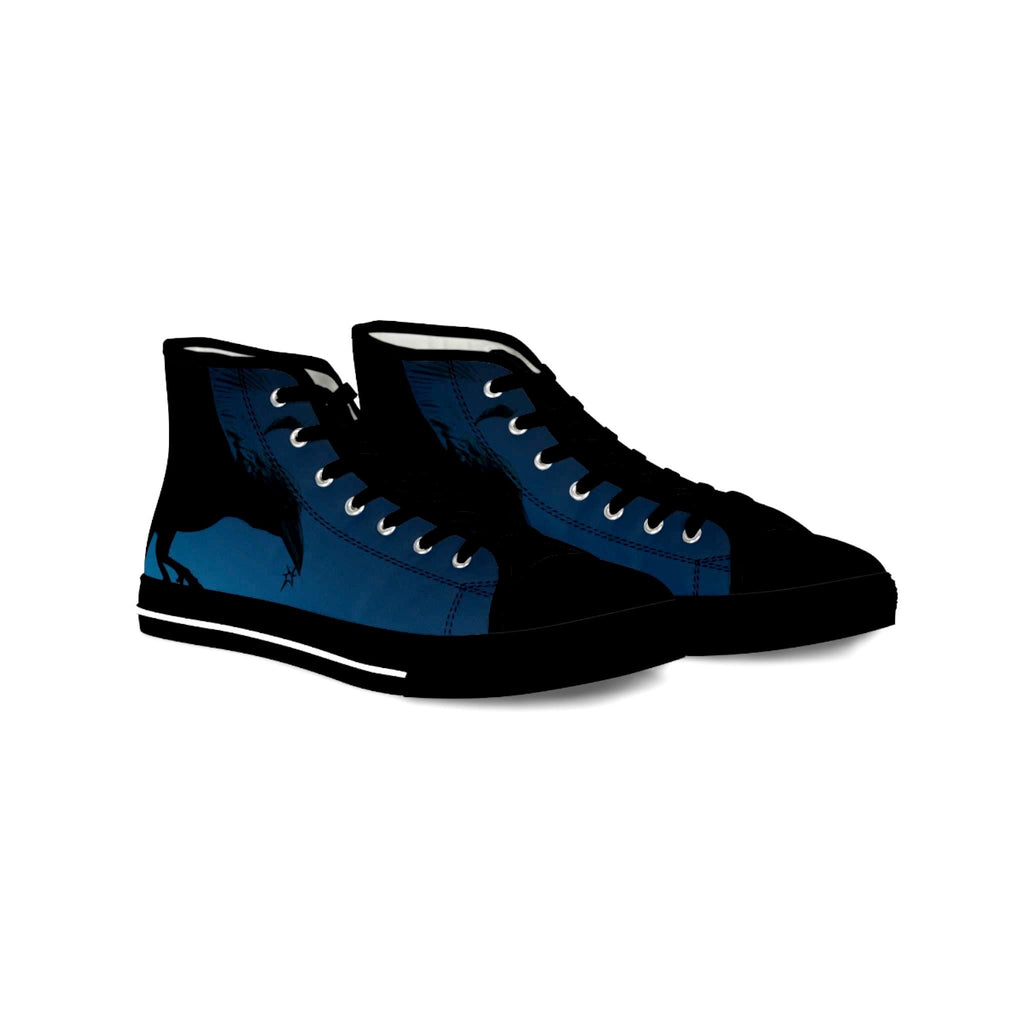 Blue Gradient Silhouette High Top Sneakers | Men's Canvas Shoes