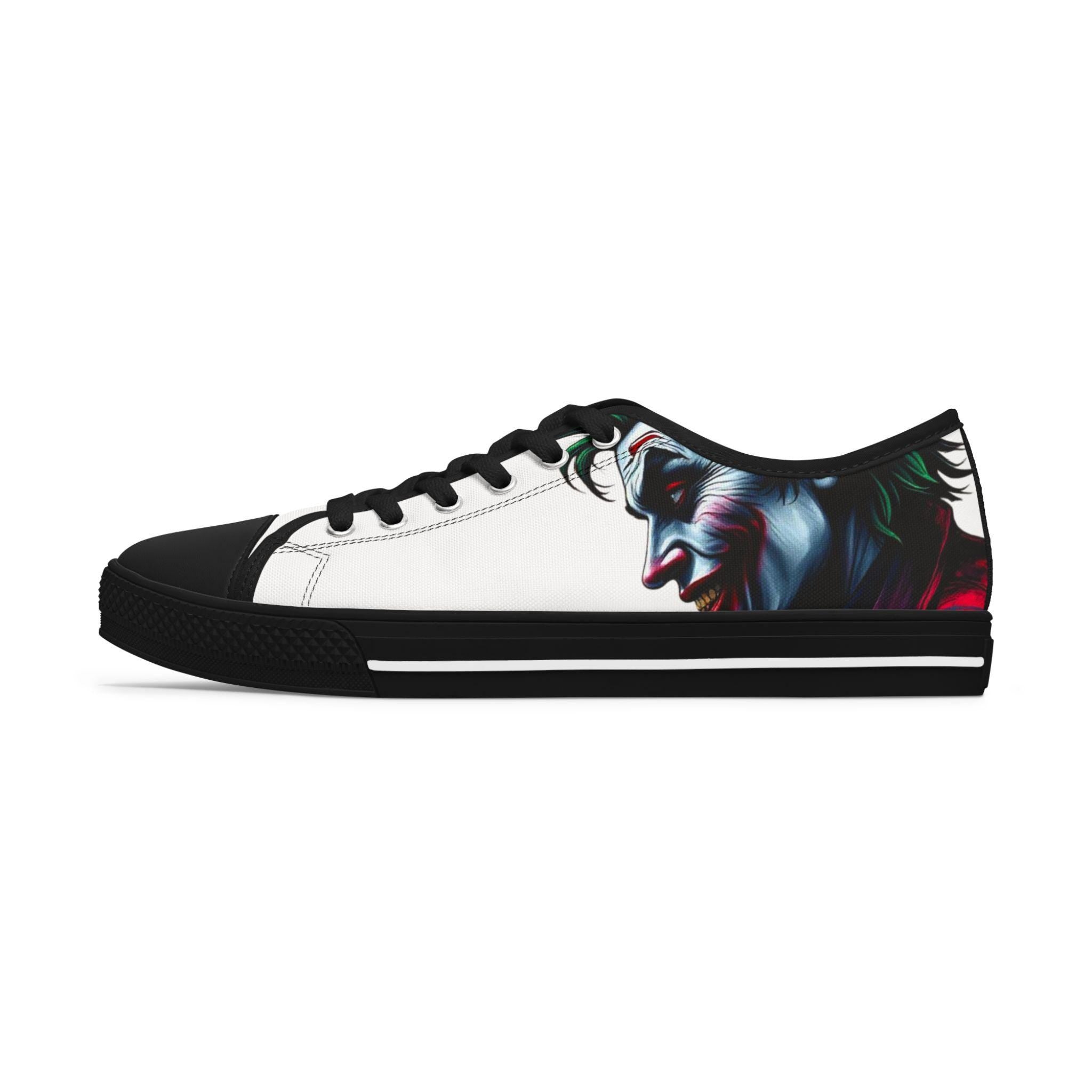 Joker Face Illustration Sneakers Women's Low Top Sneakers | Comic Villain Art