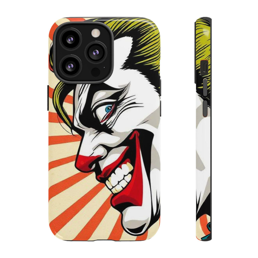 Evil Joker Face Tough Cases | Joker Grin Phone Case, Red Rays Design