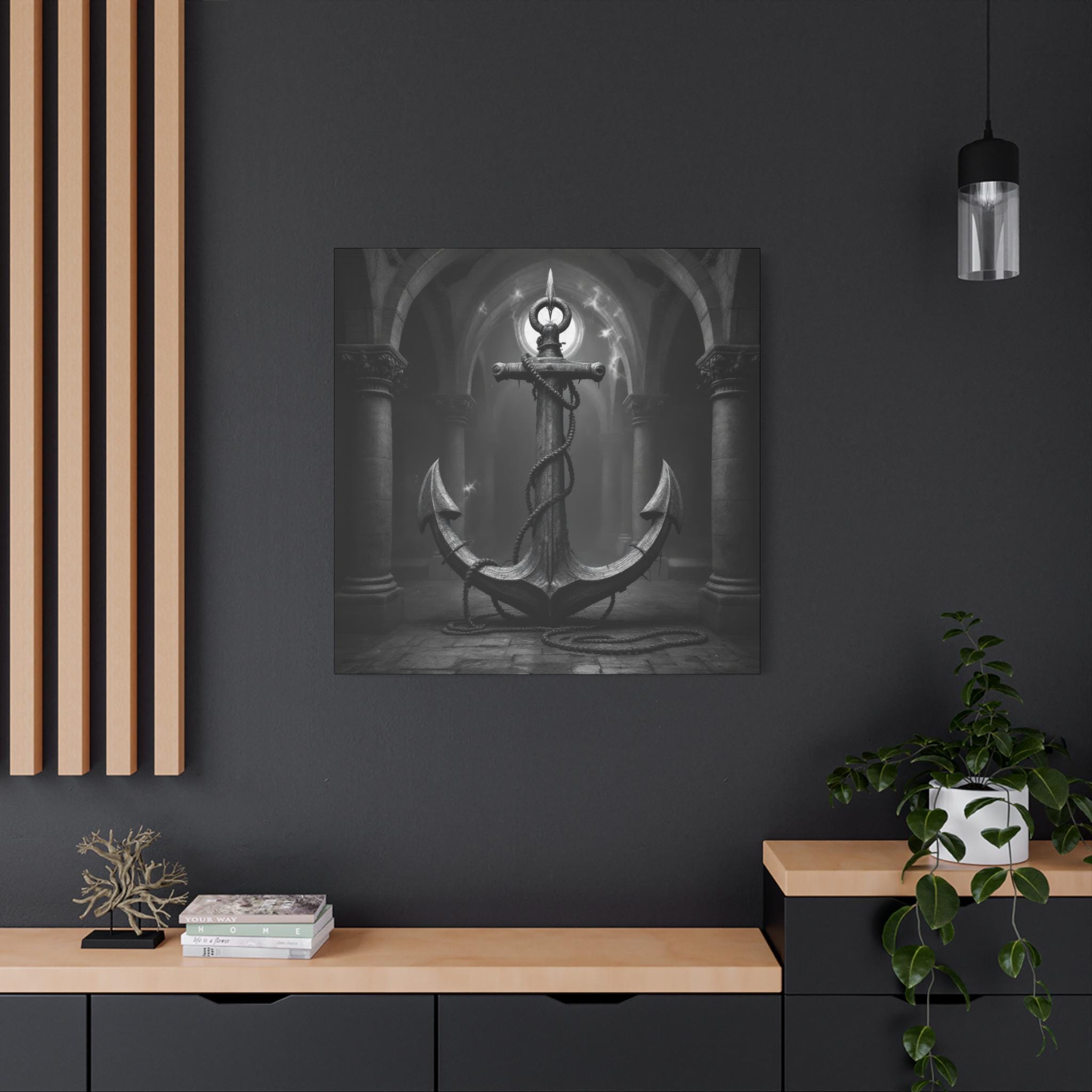 Anchor Shrine Canvas | Matte Stretched Wall Art, Gothic Nautical Decor