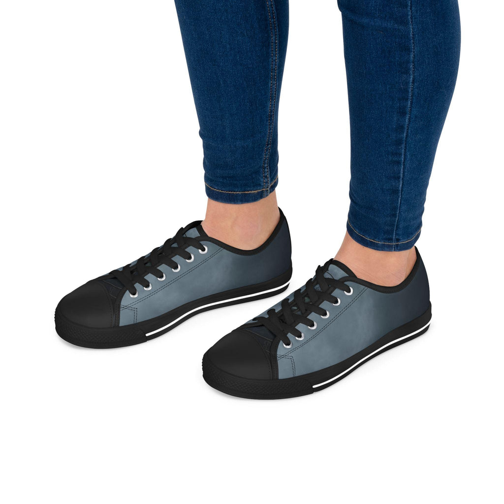 Classic Slate Ombre Women's Low Top Sneakers | Casual Canvas Shoes