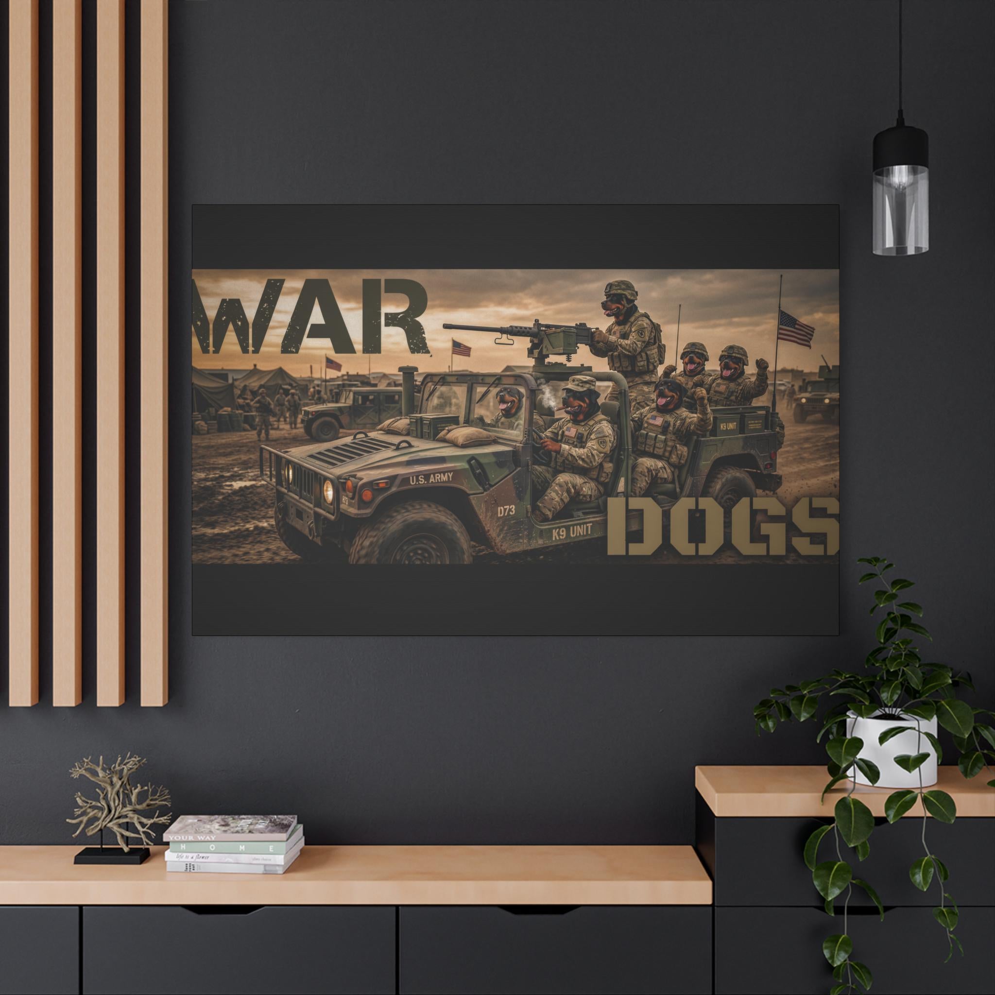 War Dogs Military Jeep Canvas