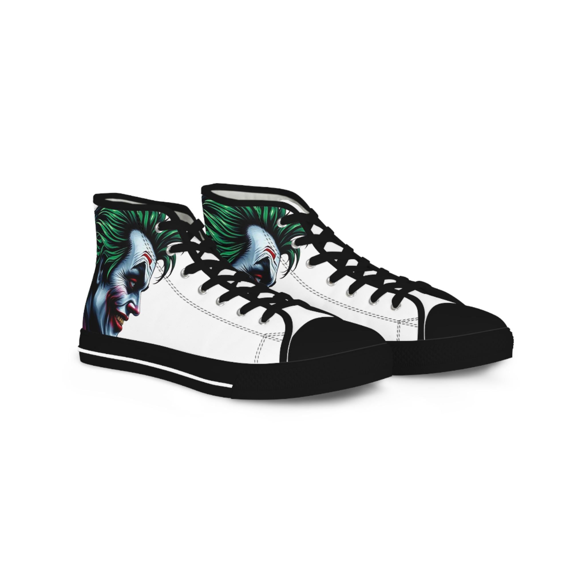 Joker Face Illustration High Top Sneakers | Clown Villain Artwork