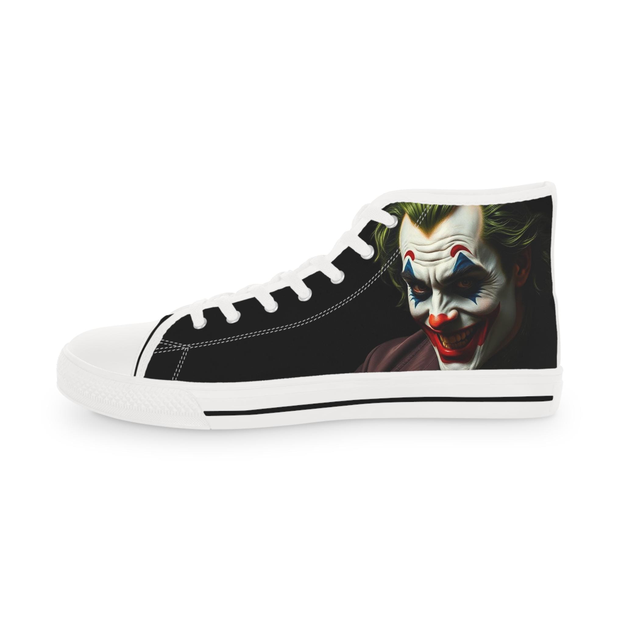 Creepy Clown Face High Top Sneakers | Horror Joker Style