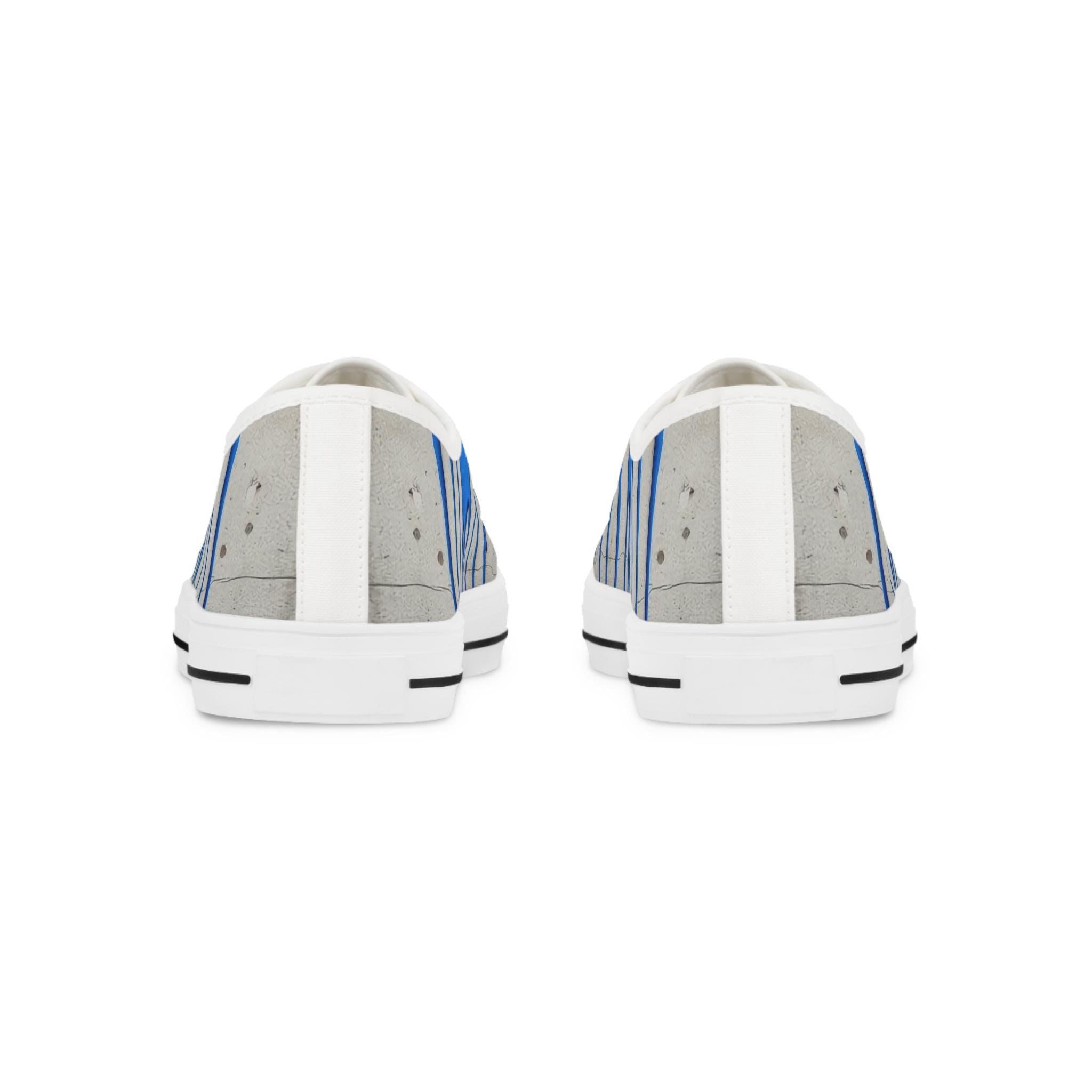 Blue Paint Drip Sneakers | Low Top Shoes