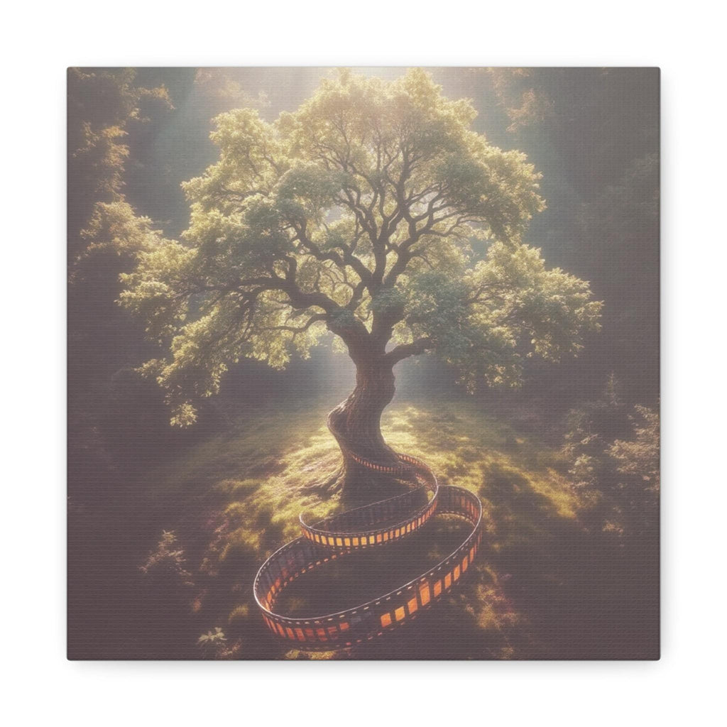Enchanted Tree with Film Reel Spiral Canvas