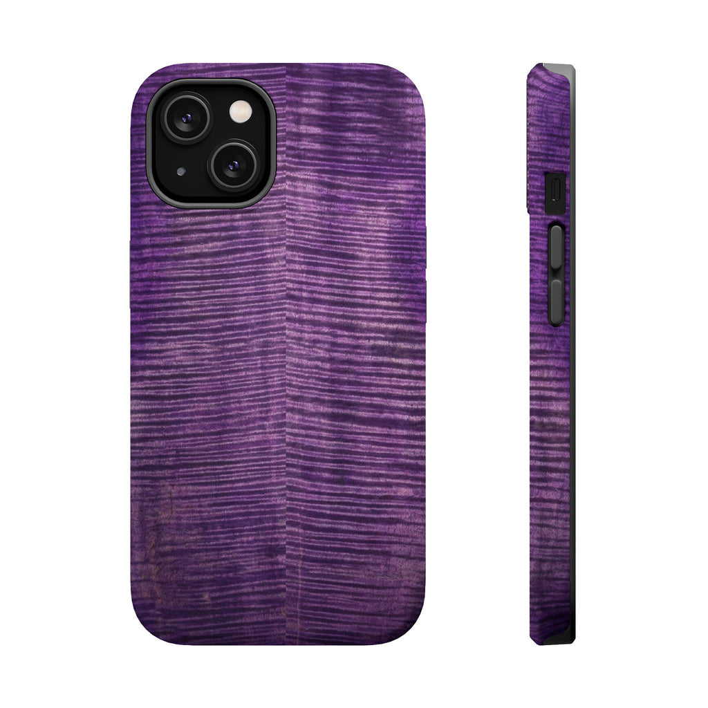 Flamed Maple Purple Woodgrain Phone Case | Magnetic Impact-Resistant Case