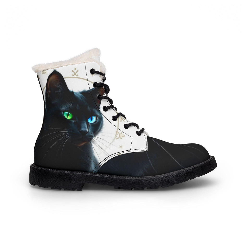 Black Cat Boots | Fur-Lined Leather Boots