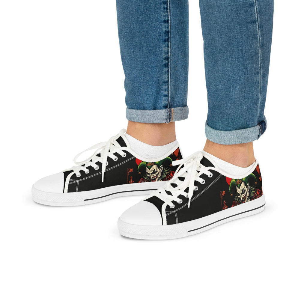 Creepy Joker Clown Face Men's Low Top Sneakers | Horror Streetwear