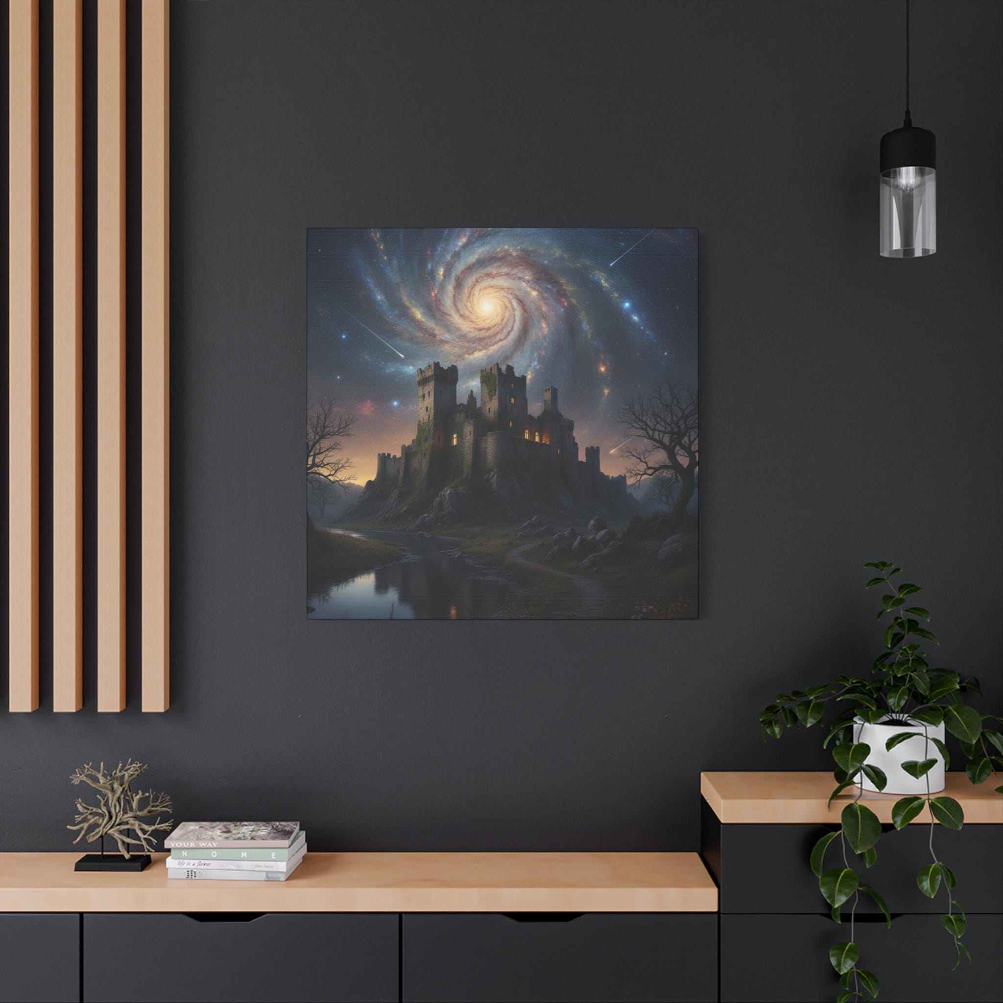 Swirling Galaxy Castle Canvas