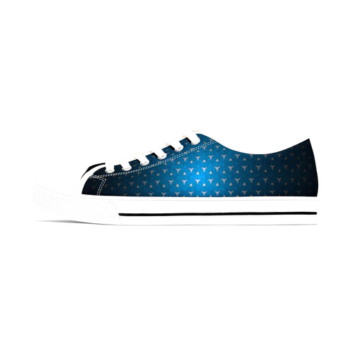 Blue Gradient Triangle Pattern Sneakers | Low Top Canvas Shoes