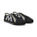 Geometric Striped Canvas Sneakers | Navy Blue Low Tops