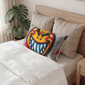 Grinning Graffiti Face Cotton Pillow Sham | Urban Street Art Smiley