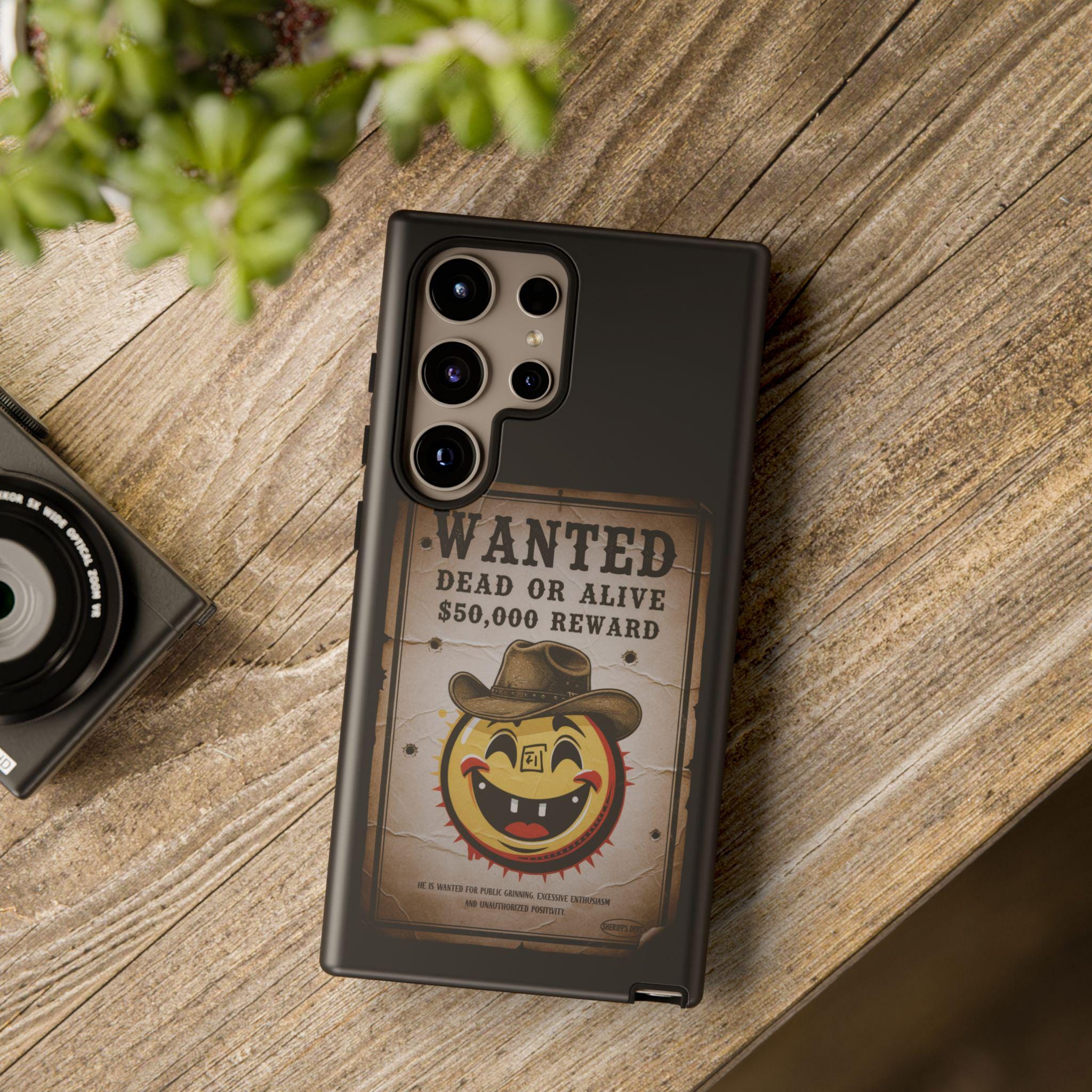 Wanted Poster Smiley Cowboy Phone Case | Western Vintage Outlaw Design