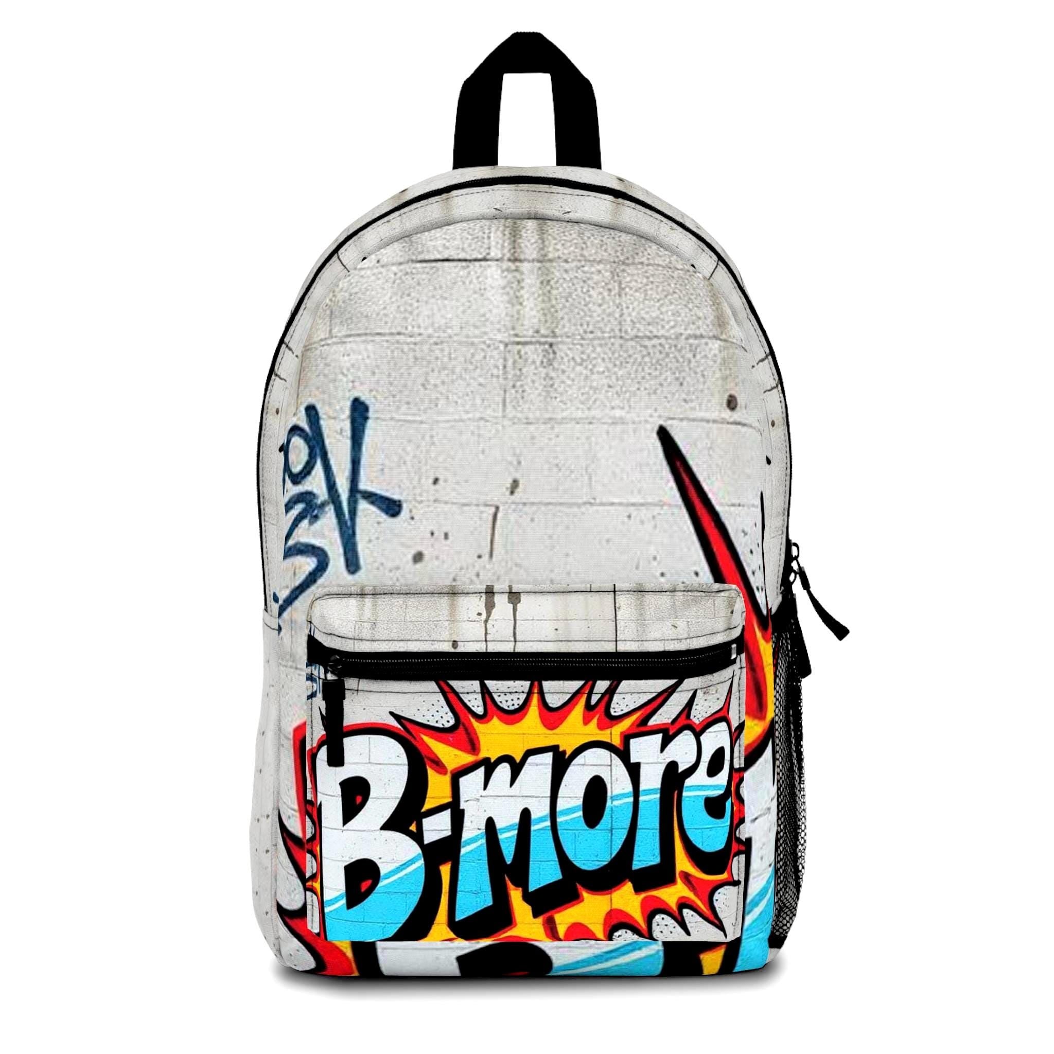 Bmore Graffiti Backpack | Urban Street Art Brick Wall Print
