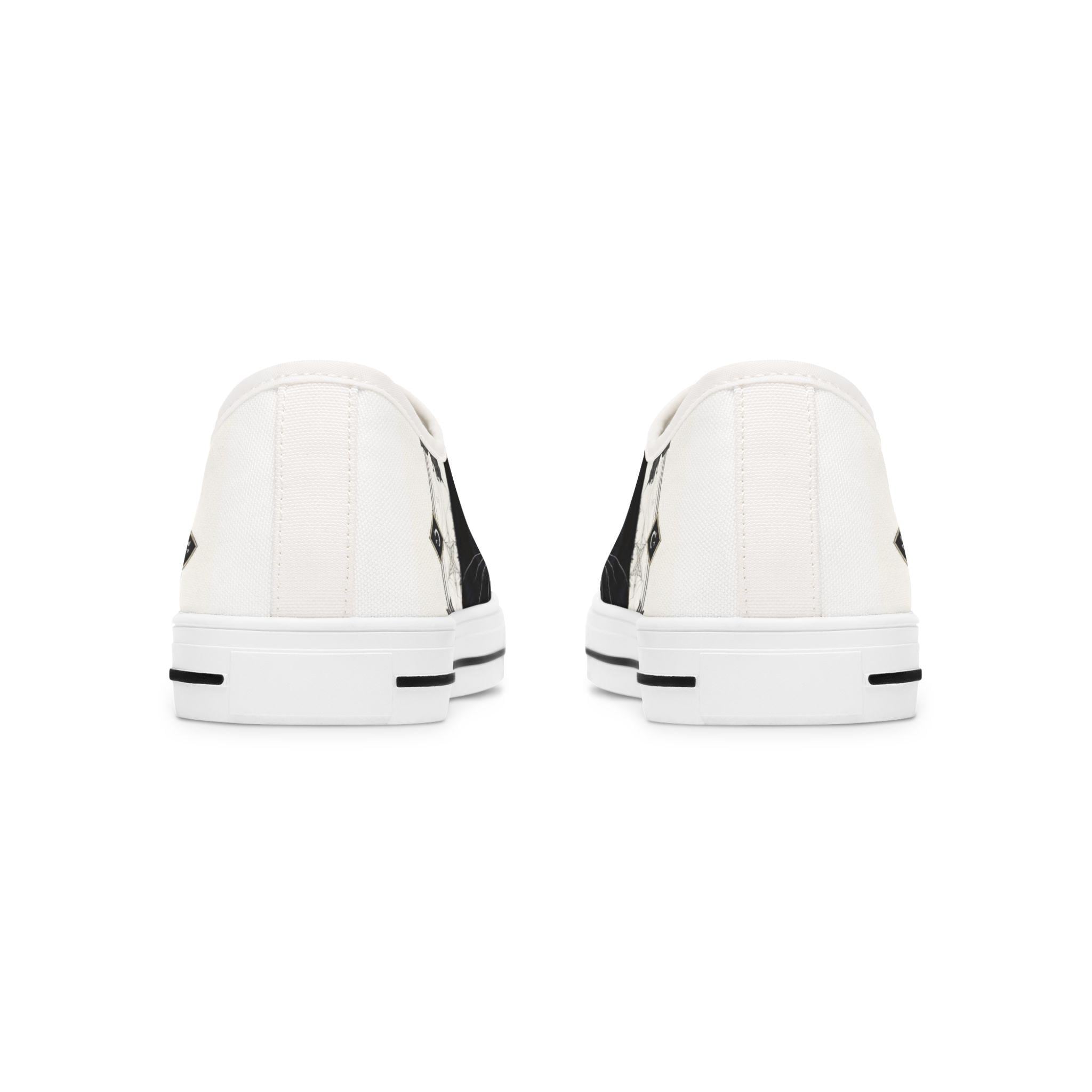 Black Cat Portrait Sneakers | Low Top Canvas Shoes