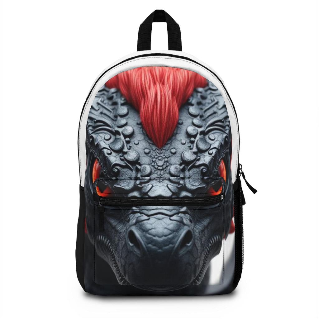 Red-Eyed Dragon Face Backpack | Fantasy Creature Print
