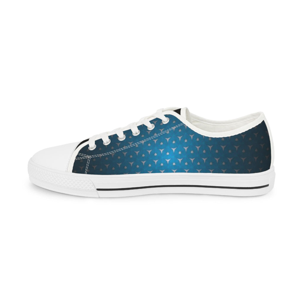 Blue Gradient Triangle Pattern Sneakers | Low Top Shoes