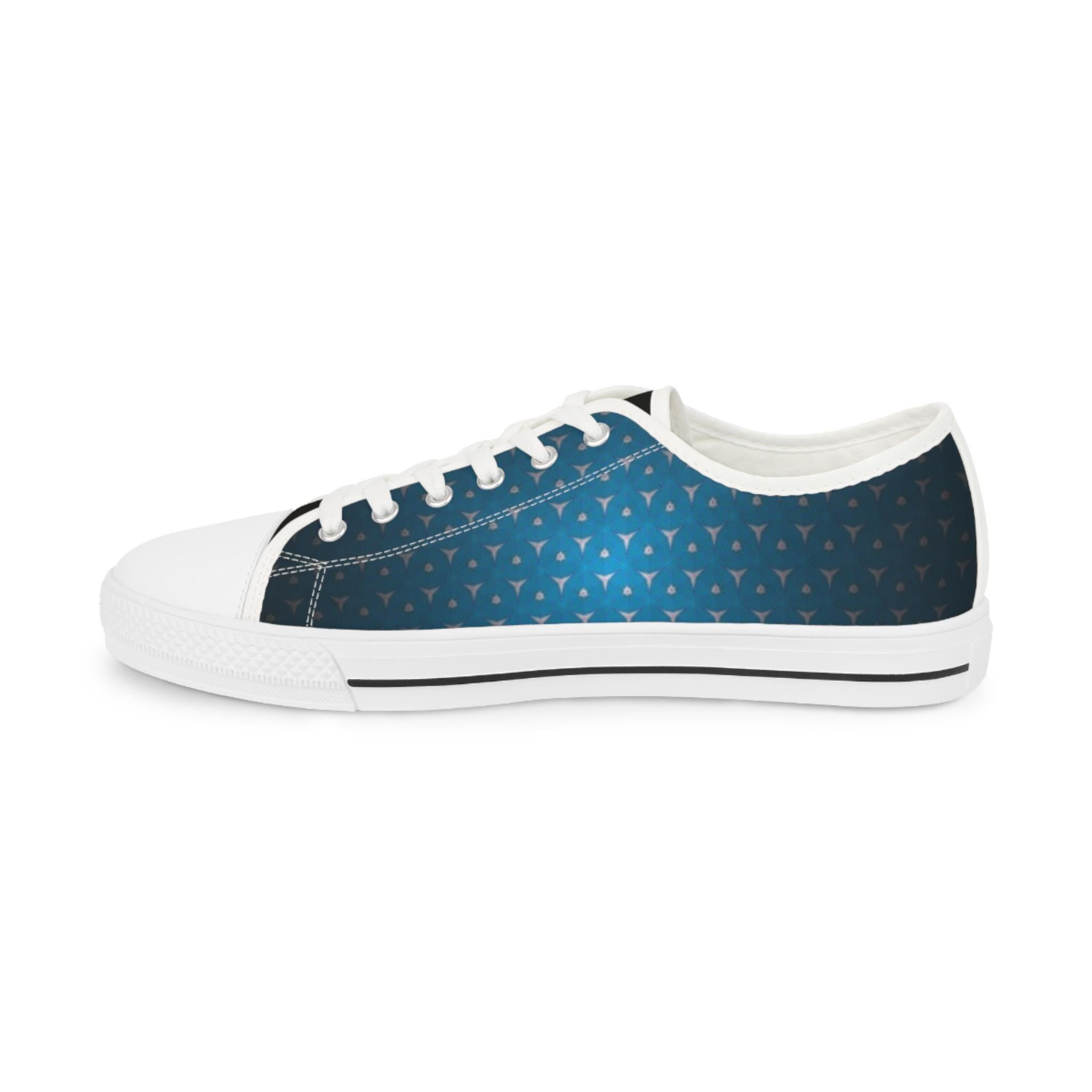 Blue Gradient Triangle Pattern Sneakers | Low Top Shoes