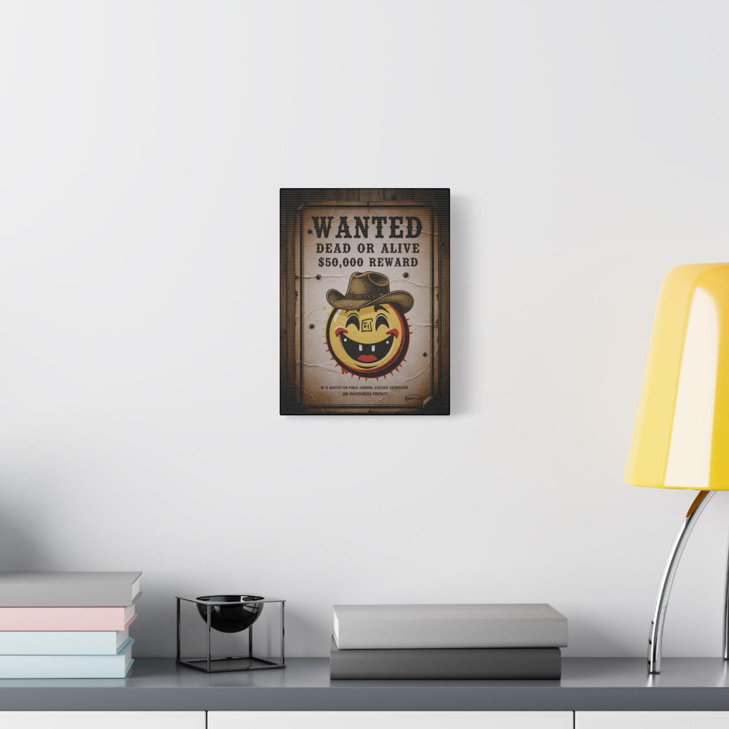Smiley Cowboy Wanted Poster Canvas