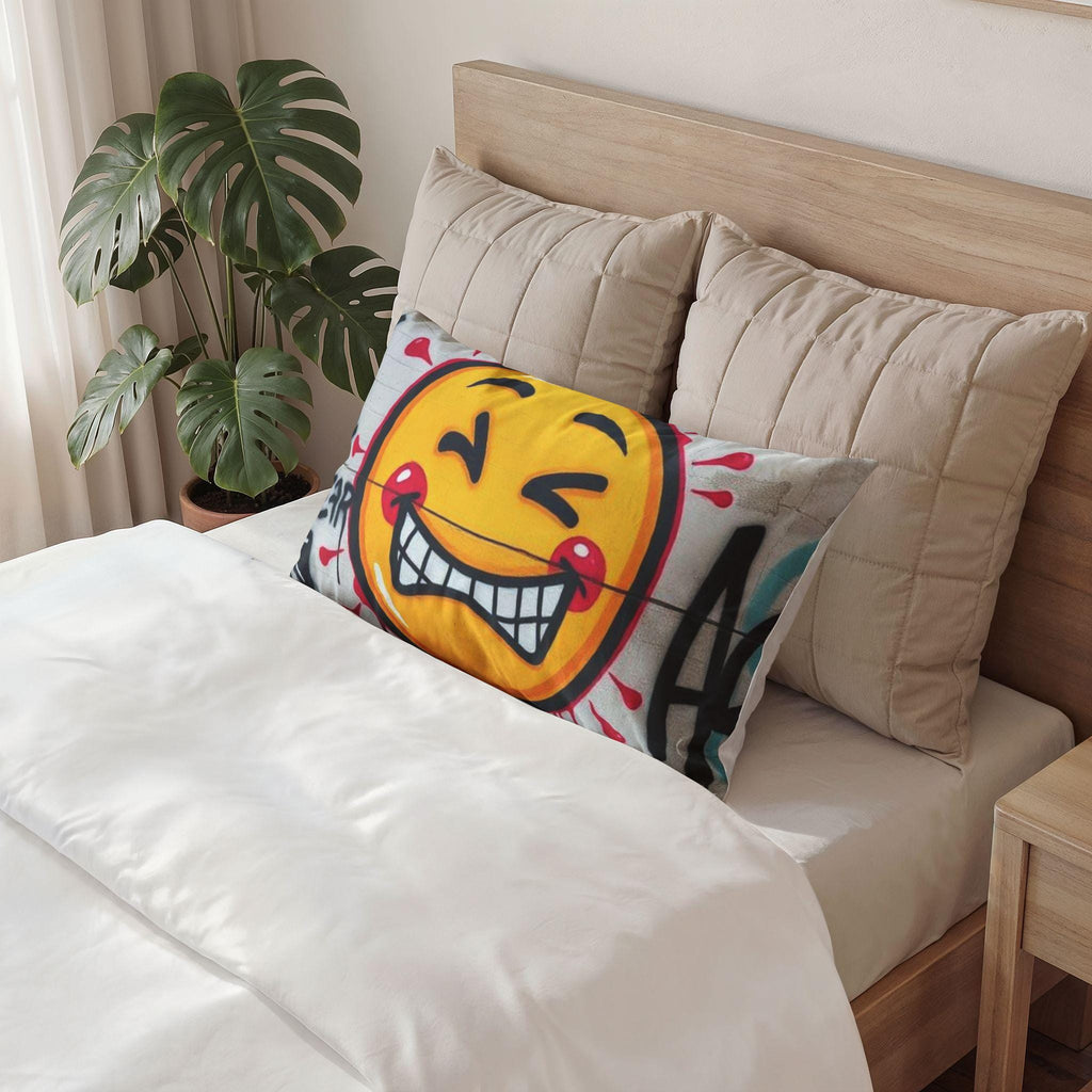 Graffiti Emoji Cotton Pillow Sham | Urban Street Art