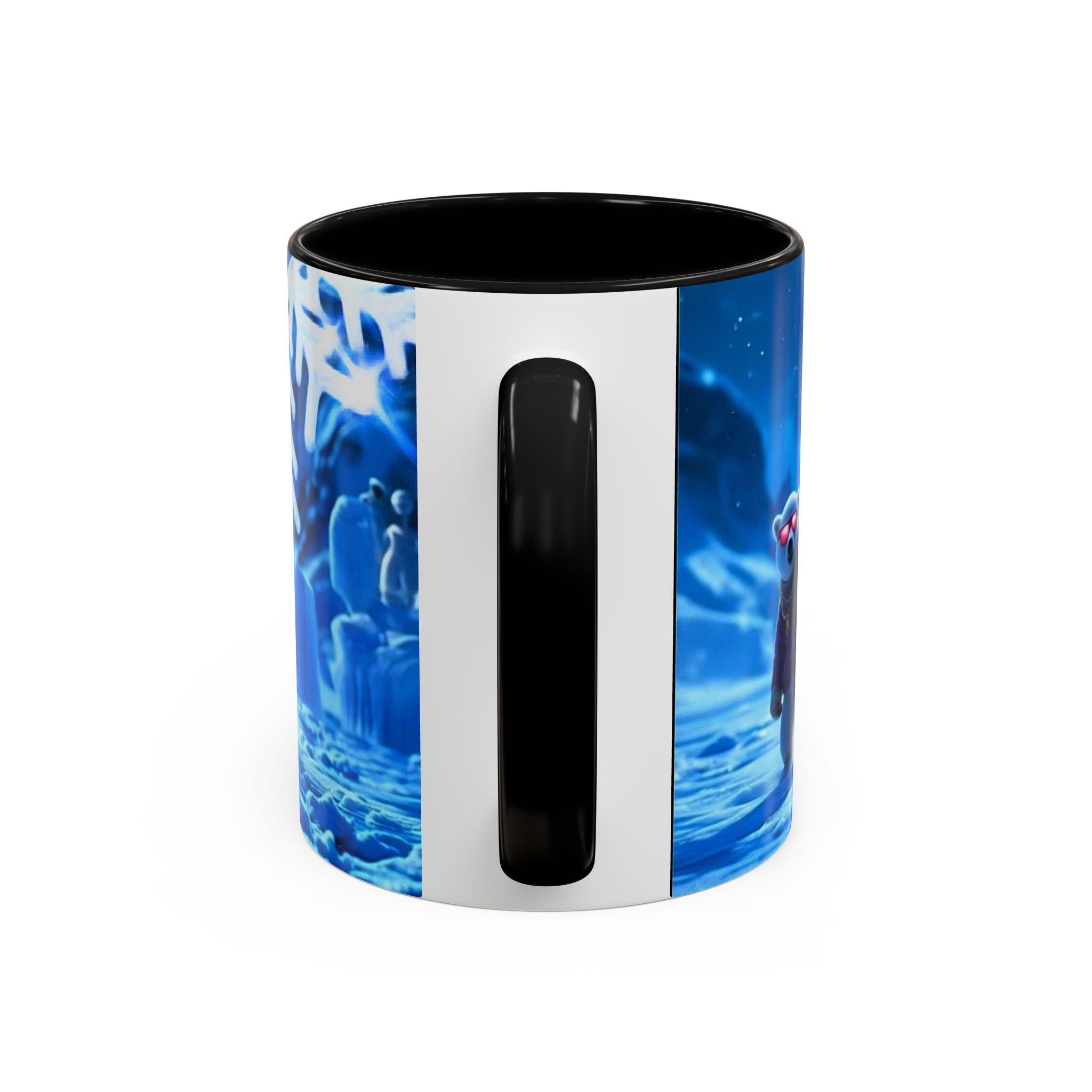 Polar Bear Crew Mug | Sunglasses, Snowflakes, Winter Scene (11 oz, 15 oz)