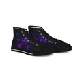 Neon Plasma Pattern High Top Sneakers | Purple Electric Wave Shoes