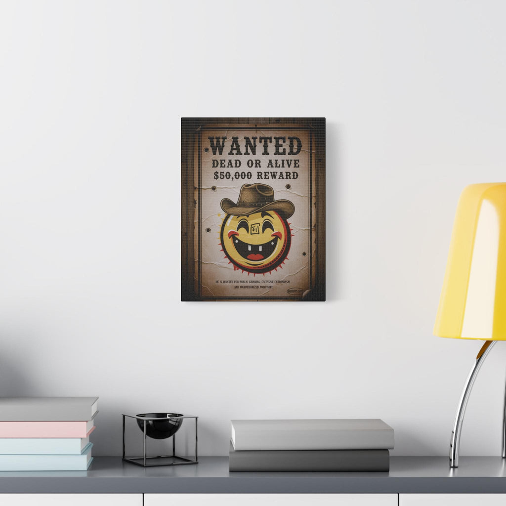 Smiley Cowboy Wanted Poster Canvas