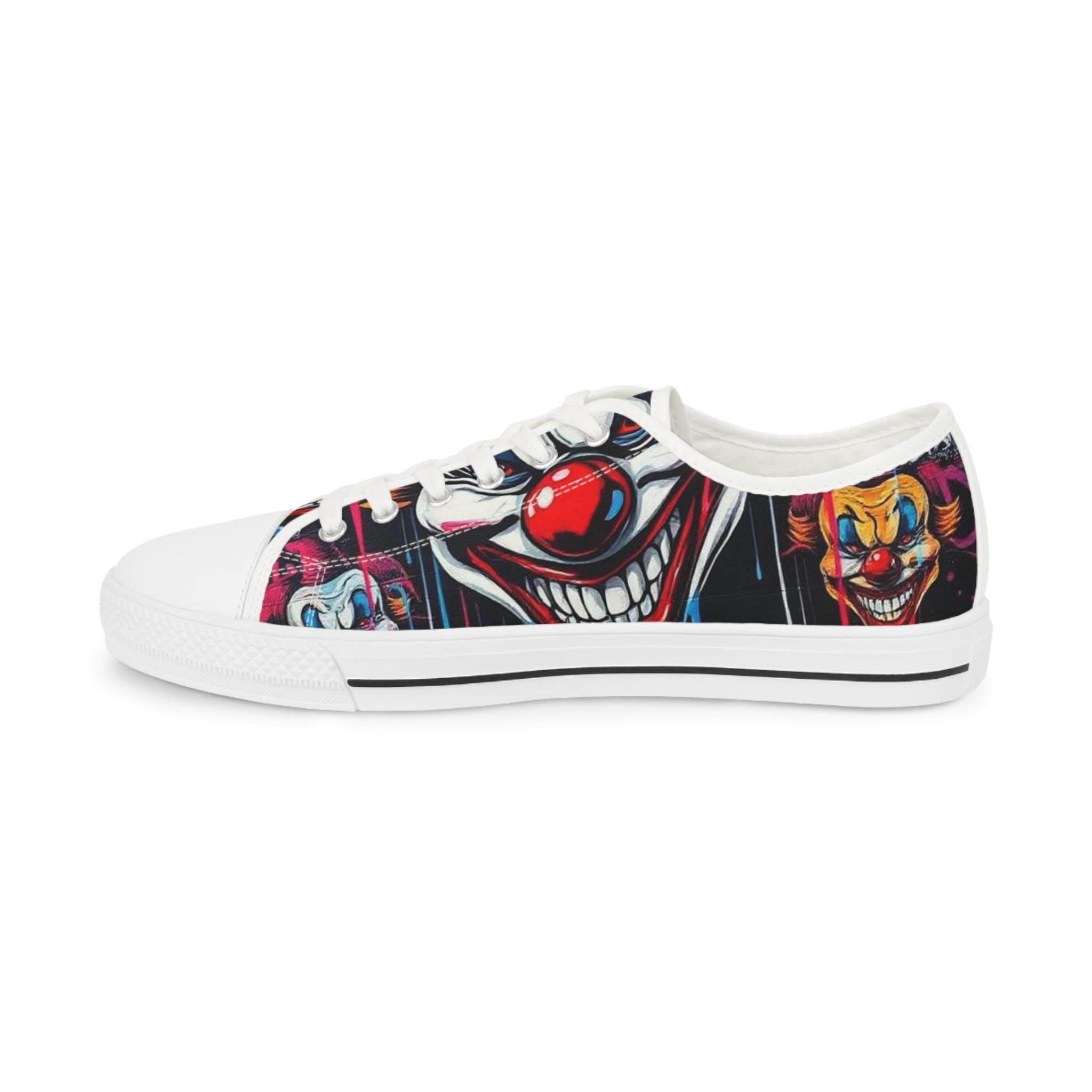 Scary Grinning Clown Sneakers | Low Top Sneakers