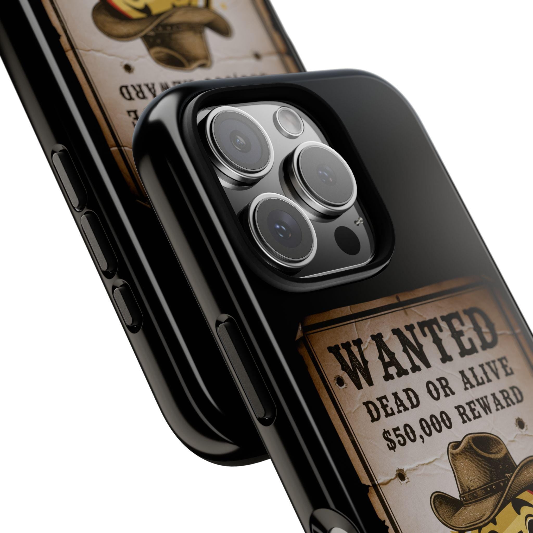 Wanted Poster Smiley Cowboy Phone Case | Western Vintage Outlaw Design