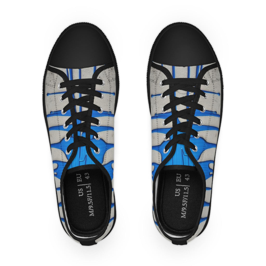 Blue Paint Drip Sneakers | Low Top Shoes