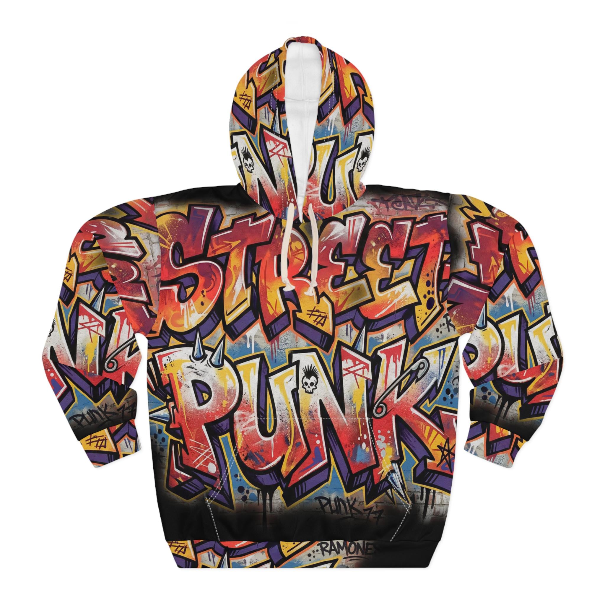 Street Punk Graffiti Hoodie | All-Over Print