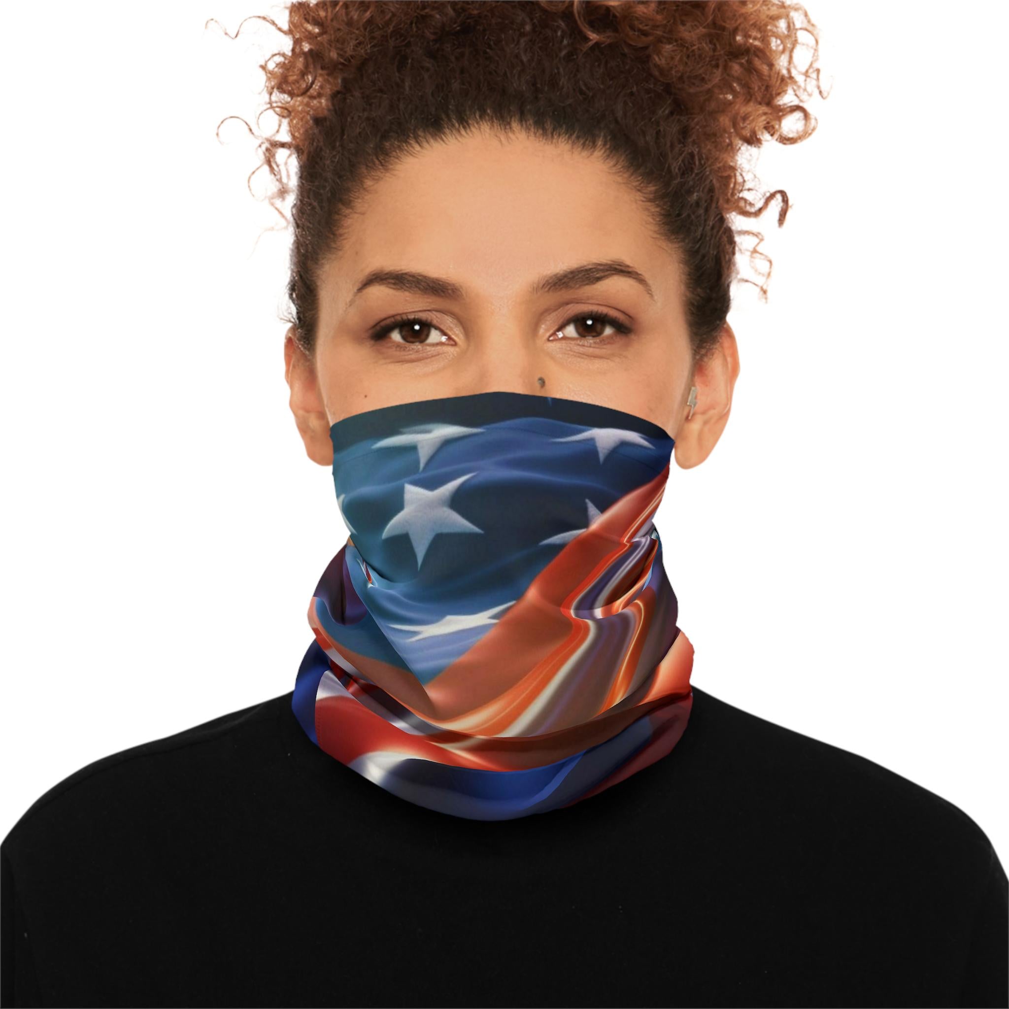 American Flag Waves Neck Gaiter | Patriotic Stars Stripes Face Covering