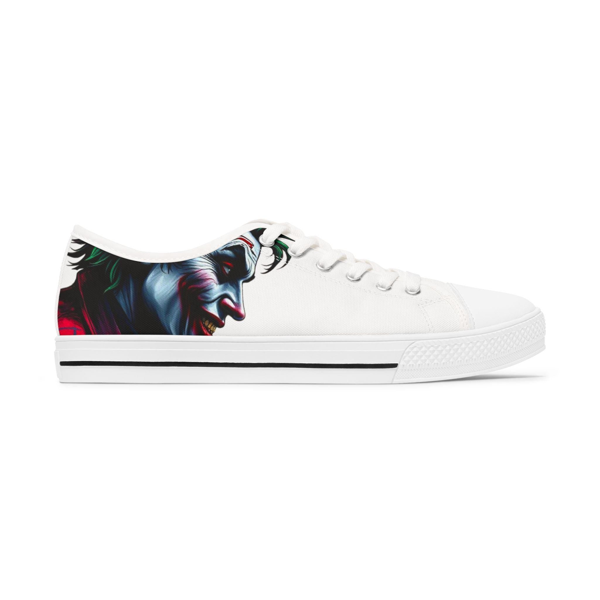 Joker Face Illustration Sneakers Women's Low Top Sneakers | Comic Villain Art