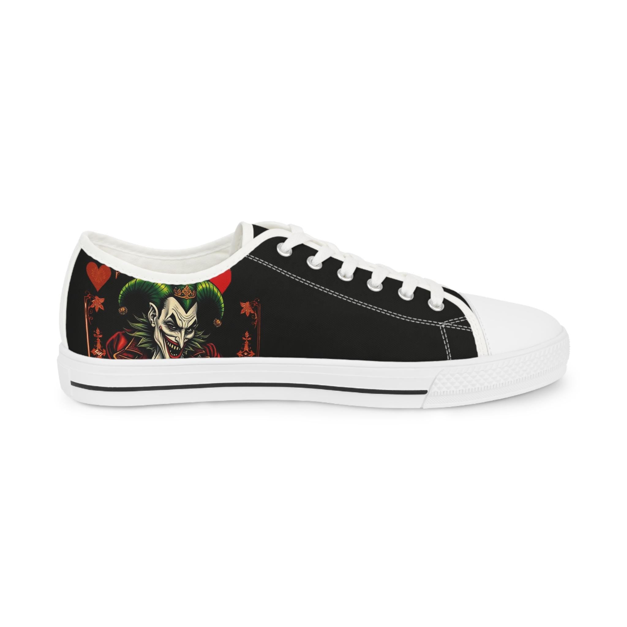 Creepy Joker Clown Face Men's Low Top Sneakers | Horror Streetwear