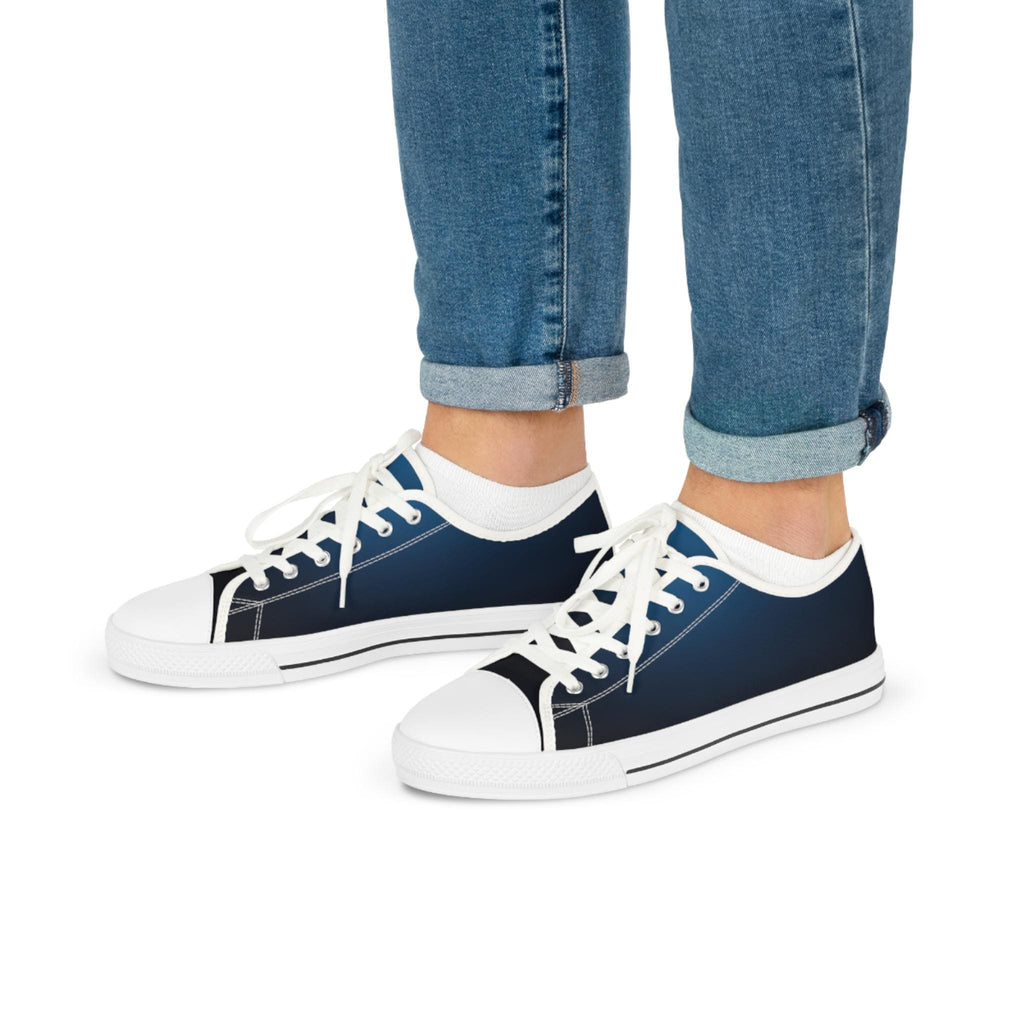 Blue Fade Low Top Sneakers | Casual Canvas Shoes, Lace-Up Trainers
