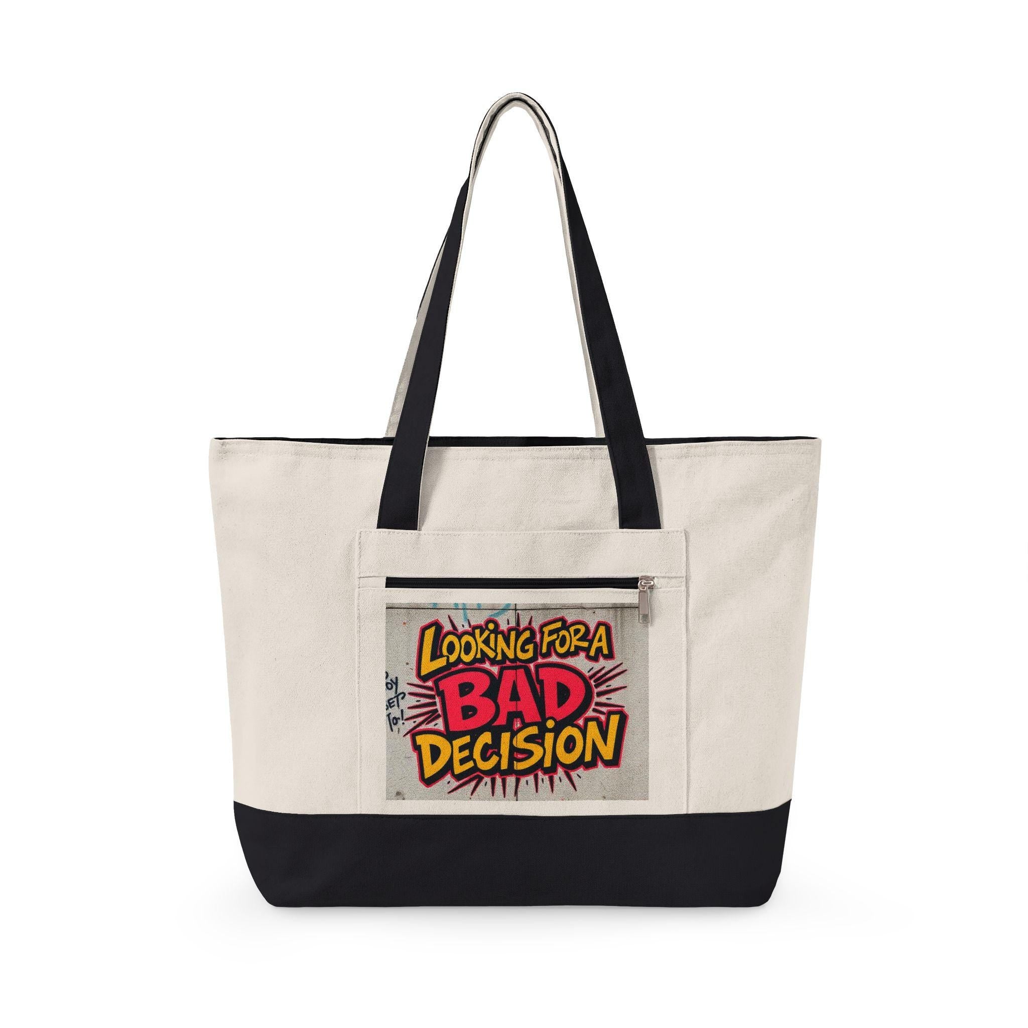 Looking for a Bad Decision Tote Bag | Comic Pop Art Quote