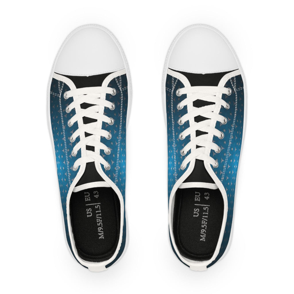 Blue Gradient Triangle Pattern Sneakers | Low Top Shoes
