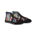 Paint Drip Pattern Men's High Top Sneakers | Navy Pink Canvas Shoes