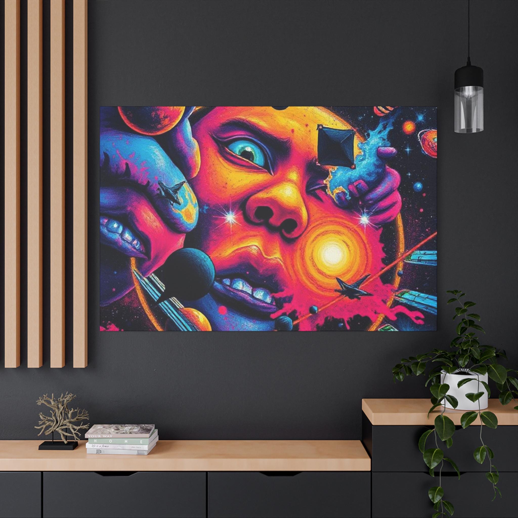 Psychedelic Cosmic Face Canvas | Matte Stretched Canvas