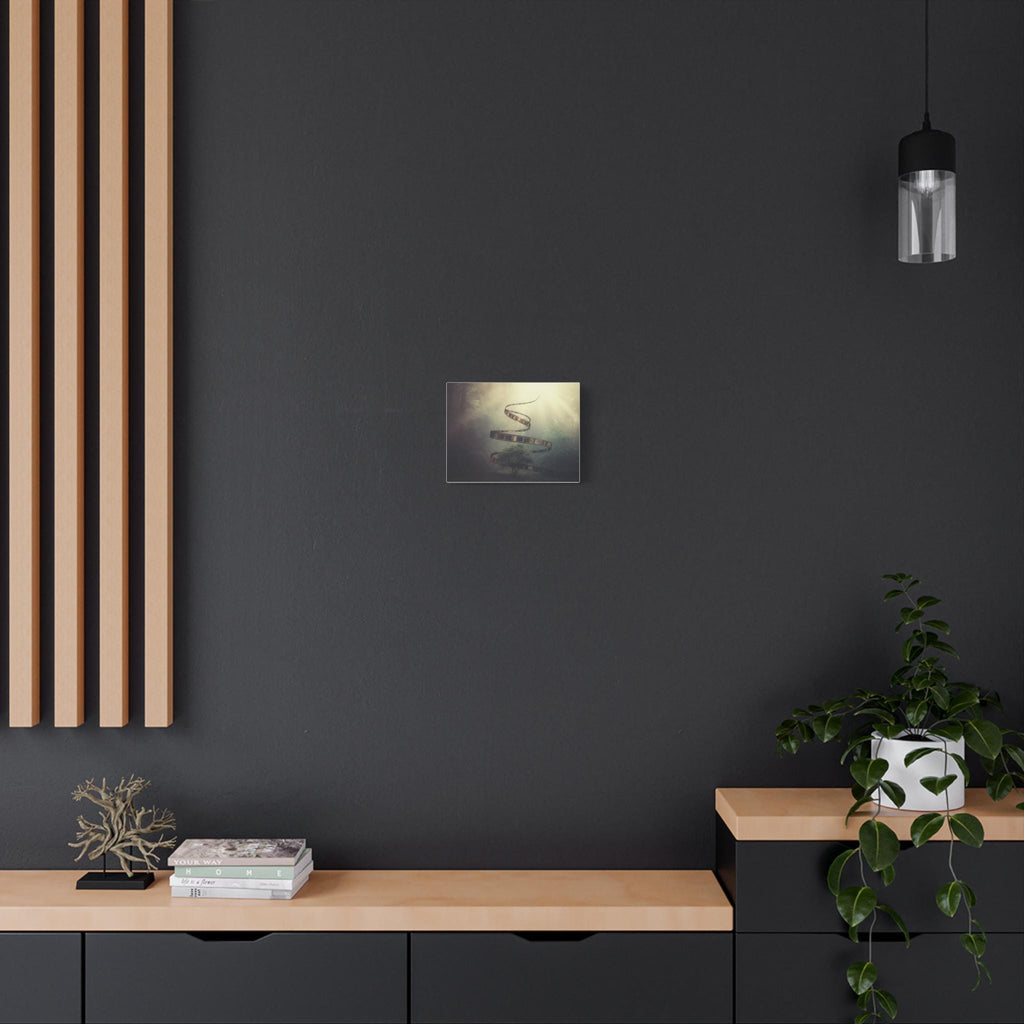Film Reel Spiral Over Tree Canvas