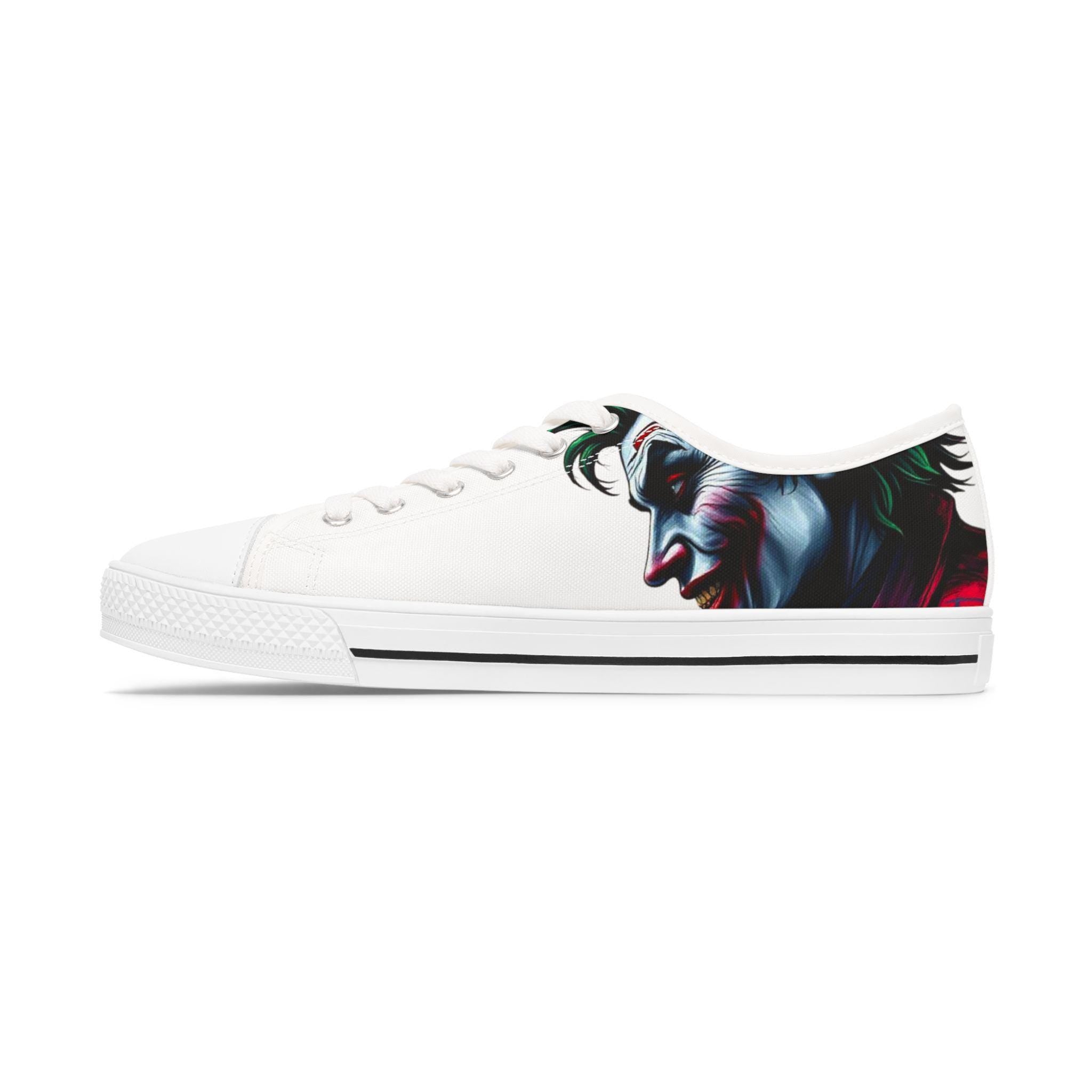 Joker Face Illustration Sneakers Women's Low Top Sneakers | Comic Villain Art