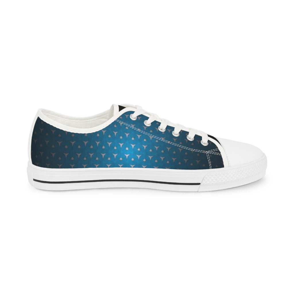 Blue Gradient Triangle Pattern Sneakers | Low Top Shoes