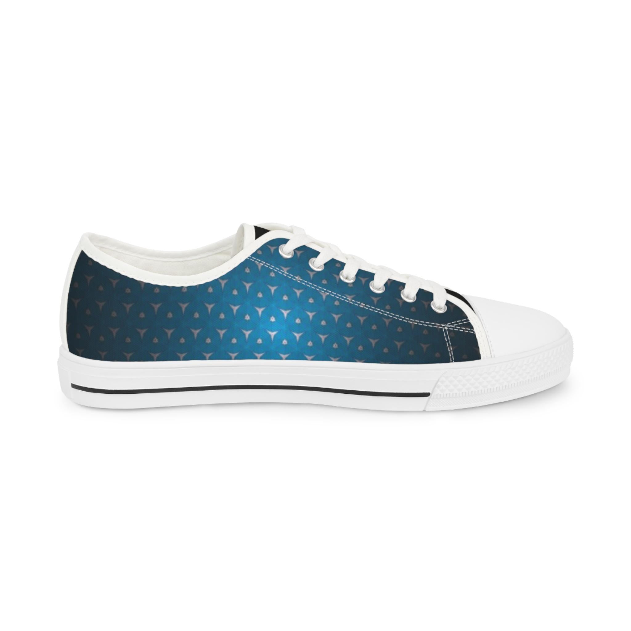 Blue Gradient Triangle Pattern Sneakers | Low Top Shoes