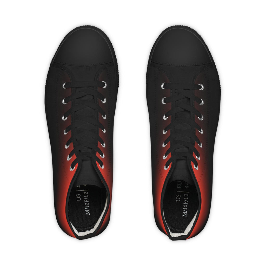 Red to Black Gradient High Top Sneakers | Ombre Canvas Shoes