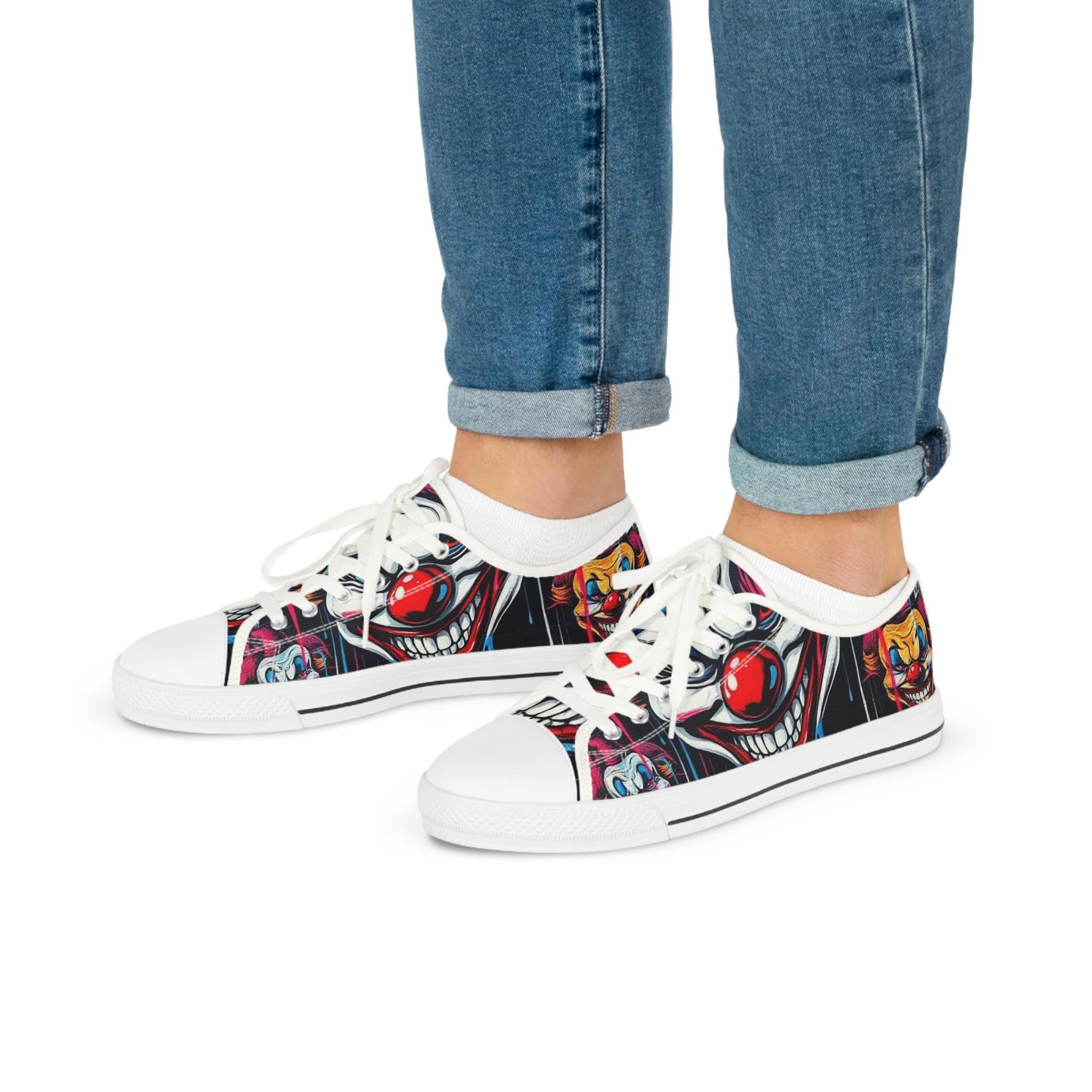 Scary Grinning Clown Sneakers | Low Top Sneakers